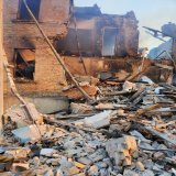 A school building was destroyed by Russian shelling in Bilohorivka (Білогорівка), Luhansk Oblast