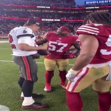 #49ers Dre Greenlaw picked off Tom Brady today and Brady signed his ball after the game   : @49ers