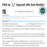 Pfeiffer TSN, parents, family, patients came to Washington to meet FDA about injuries, disabilities, death.  FDA no courtesy to meet face to face--rather had families go on Zoom from their hotel.  Shamed and disgraced FDA knows agency has done great 