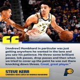 respect from Warriors head coach Steve Kerr for @AndrewNembhard after last night's game.