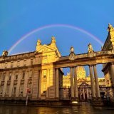 A rainbow over the coalition at the cabinet meeting set for this morning here at Government Buildings, more @rtenews