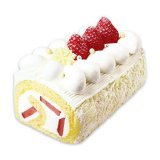 雪降る苺のプレミアムロールケーキ 長さ125mm　1,800円（税込）  フレッシュ苺をふんだんに巻き込んだ贅沢なロールケーキです。 ホワイトチョコを使用したコクのあるクリームは苺との相性もばっちり！ ホワイトチョコフレークやシリアルチョコで雪をイメージしました。