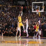 The moment LeBron James became the all-time highest NBA scorer, a record of 38,387pts set by Kareem Abdul-Jabbar in 1989 that few thought would ever be broken. Incredible achievement by an incredible athlete. Congrats @KingJames