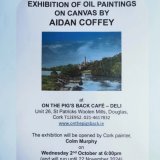 Join us Wednesday the 2nd of October for the art Exhibition of Aidan Coffey. Enjoy live traditional Irish music, tasty and wine all while browsing the wonderful oil landscapes on display at On The Pigs Back Cafe Douglas.