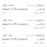 #BankNiftyOptions  44000 put  Carried overnight as was expecting pause from #Fed in #FOMC  102 entry price 465 exit average price  102 to 465  355% GAIN WITHIN 1 SESSION  @Derzuschauer7  #niftyOptions #Nifty