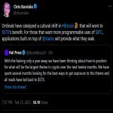 Stacks is a sovereign blockchain that has nothing to do with bitcoin or bitcoin Ordinals.  These guys are scammers trying to sell you a false narrative to pump their shitcoin bags. Don't fall for it!