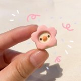 Sakura Duck Keycap!  So lucky my Sakura cutter was the perfect size for a keycap (๑･̑\u25e1･̑๑) #artisankeycap #polymerclay #ArtistOnTwitter #keycaps
