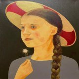 Грета Тунберг приехала в Киев.  Алеша Ступин. Холст, масло, 50/60 см. Продается