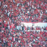 The fans are ready for the CAF Champions Final between Wydad v Al Ahly.  Over 45,000 fans (Sold Out).  #DestinationMorocco2025