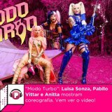 Prontos para #ModoTurboChallenge? @luisasonza, @pabllovittar e @Anitta divulgaram o v&iacute;deo de coreografia da m&uacute;sica &ldquo;Modo Turbo&rdquo; para o desafio de dan&ccedil;a no TikTok. Lu&iacute;sa postou o v&iacute;deo das tr&ecirc;s dan&