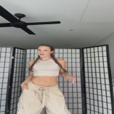 \ud83d\udc98 GIRL CRUSH \ud83d\udc98 @jessiereneewynter in our Stone Parachute Shell Cargos & Stone Basic Cotton Racer Crop Top \ud83d\udd25 Tap to shop \ud83d\udd0e