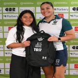 Next gen Some of our NRLW girls were on hand to present our Tarsha Gale Cup and Lisa Fiaola Cup squads with their kit ahead of their season kicking off this weekend.  #WeAreRaiders #NRLW