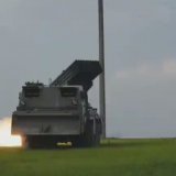 A Ukrainian RM-70 MLRS firing on Russian positions.