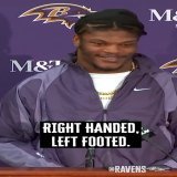 Right handed. Left footed.   Bet you didn't know this about @Lj_Era8