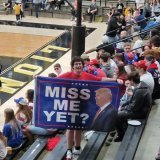 High school basketball tournament in Southern Indiana, high school kids are all in #TRUMP2024