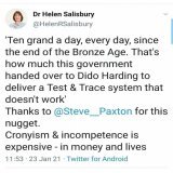 Thank you @Steve__Paxton   &pound;10,000 a day back to the end of the Bronze age.  That's how much @Conservatives spent on Track and Trace, To fail.  The shareholders made plenty though.  #nhsstrikes #ToryCorruption