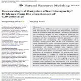 [New NRM Paper] "Does ecological footprint affect biocapacity? Evidence from the experiences of G20 countries" by Shen and Yue (2023)    #biocapacity, #ecological #footprint, panel smooth transition regression
