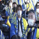 国見観客席にOBのレジェンド大久保おる #高校サッカー選手権 #高校サッカー