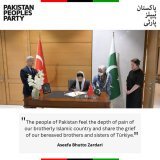 Bibi @AseefaBZ visited the Consulate General of T&uuml;rkiye in Karachi today and offered condolences to Consul General Mr. Cemal Sangu over the deaths of thousands of people in the devastating earthquakes in first week of February.