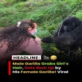 Male Gorilla grabs Girls Hair, Gets Beaten by his Female Gorilla