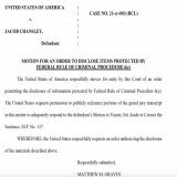 Intriguing: In response to QAnon Shaman Jacob Chansley's motion to vacate his guilty-plea conviction in light of allegedly exculpatory video Tucker Carlson ran, Govt seeks to disclose certain info about the Shaman elicited before his grand jury.