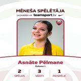 Par  novembra mēneša spēlētāju Latvijas čempionāta 1. līgā sievietēm atzīta "Rubene-1" florboliste Asnāte Pēlmane. #florbols #floorball