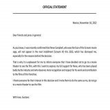 Official statement. #Scream #Scream6 #screammovie #ScreamVI #scream5 #nevecampbell #ParamountPictures #Ghostface #officialstatement
