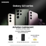 Des nuits &eacute;piques sont l&agrave;. D&eacute;couvrez la nouvelle #GalaxyS23 series ! Achetez maintenant et b&eacute;n&eacute;ficiez de cadeaux et d'avantages exclusifs.