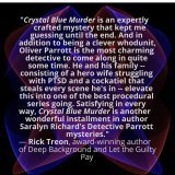 Thanks @RickyTreonBHP for this review of #crystalbluemurder #detectiveparrottmysteries #books #MondayMotivaton #Mondayvibes #readingcommunity @galvestonbooks @Bbirdwriters @ITWDebutAuthors