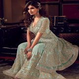 Net Blue Salwar Kameez with palazzo style and adorned with embroidered, resham, sequence. . . Price: US$ 126.10 . . Product Code: 1677351 . . #indianweddingsaree #ethnicwear #traditionaldress #bollywood #salwarkameez #salwarsuit #womenfashion #indian