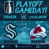 Our turn! Tonight, Seattle gets their first look at the Kraken being released into the #StanleyCup Playoffs!   #SeaKraken vs. #GoAvsGo   Reply w/ 1st goal predictions!