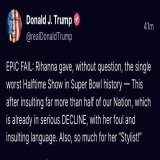Trump. You are SUCH an ugly goon. Moreover, there are a minority of people who care about your stance on Riri and what she says. In the end, you&rsquo;ll always be the fattest and least cool guy, with a huge mouth, in the room.