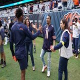 Fan of the @ChicagoBears for 22 years and counting, @MojoBrookZz, meets @Darnell_M1 before today's game. #DaBears