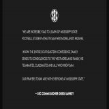 Statement from @SEC Commissioner @GregSankey on passing of @HailStateFB student-athlete Sam Westmoreland:
