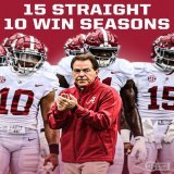 The longest streak in major college football history  @AlabamaFTBL