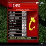 China&rsquo;s starting lineup for their opening game in the World Baseball Classic