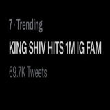 Congratulations    Finally we are trending guys  Hardwork does pays off   Thank god i did not slept  KING SHIV HITS 1M IG FAM  @VootSelect #ShivIsTheBoss #ShivThakare #ShivKiSena #ShivSquad