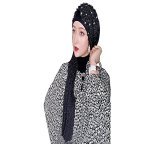 Moonlove Fashion Floral Muslim Hijab Head Scarf for Women Girls Ladies, Stylish Flower Worship Headpiece Arabia Arab Bandana Turban Hat Islamic Full Cover Long Scarf Instant Headwrap #Amazon