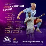 You can win lots of money tonight once you bet with @Kagwirawo on the UEFA champions league matches.   FC Copenhagen Vs ManCity Maccabi Haifa Vs Juventus Ac Milan Vs Chelsea Shakitar Vs Real Madrid  Tap  to place bets on our website #KagwirawoUpdates