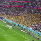 Ecuador is leading Qatar 2-0 in the first game of the 2022 FIFA World Cup   Ecuadorian fans are chanting "Queremos Cerveza", which translates to "We want beer"  (via @nexta_tv)
