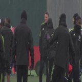 Manchester United training ahead of their Europa League clash against Real Betis...