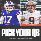 Pick your QB.    LIKE for Josh Allen  RETWEET for Joe Burrow  #BillsMafia | #RuleTheJungle