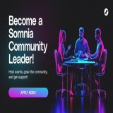 Are you part of the Somnia community? Want to take it to the next level?    Become a Somnia Community Leader and bring Somnia &amp; #Web3 to your city! Host meetups, game nights, or dev talks while growing the ecosystem and connecting with builders, 