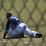 試合前ストレッチをするほたぴ  1人でゆっくりと確認するようにストレッチをしていました 無理せず早く治してくださいね  #山川穂高   #埼玉西武ライオンズ 4/9 鹿児島