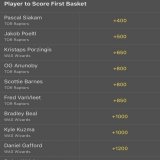 Beal first basket +1000 on bet365 looks super good, is currently 59% EV to FanDuel! I&rsquo;m in for .8u.  In for .3u on Gafford +1200 too, he&rsquo;s 30% currently to fd