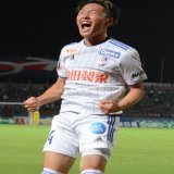 #アルビレックス新潟 #三戸舜介 選手。「ゴールシーンは前にスペースがあったので思い切り走っていったら、よし君からジャストのボールが来た。自分のスピードを殺すことなく打てました。小見が点を決めていたので負けられないと思っていた。ここからまた点を取ってチームを勝たせていきたい」