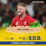 BEN STOKES BECOMES THE JOINT-THIRD MOST EXPENSIVE BUY IN IPL HISTORY   #ipl2023 #IPLAuction #CricketTwitter #WhistlePodu