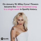 She can buy her own Flowers and break her own records  @MileyCyrus&rsquo; Flowers just became the most-streamed song in a single week in Spotify history