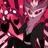 I drew a pin up playmat/poster design for Stolas&rsquo; father Paimon #ValentinesDay #ValentinesDay2023 #HelluvaBoss #PaimonHelluvaBoss