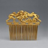 Solid #gold hair comb, created by the Scythian culture approximately 2500 years ago.  Scythia was a large area of the Pontic Steppe on the northern coast of the Black Sea and was inhabited by a nomadic people of Eastern Iranian descent.  Hermitage Mu